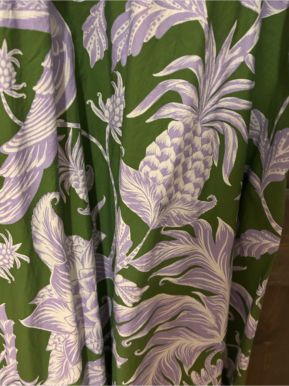 FARM Rio Tropical Swing smocked  Green  Dress with Light Blue Floral Print M - Picture 6 of 7